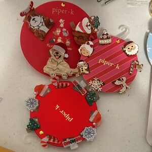 Piper K Festive Hair Accessories Set - Red, Gold, White